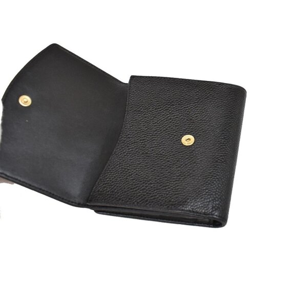 CHANEL CC Logo Bifold Compact Wallet Grained Calfskin Leather Black - Picture 12 of 14